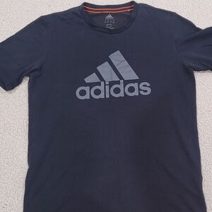 Adidas Men's Navy Tee with Gray Logo